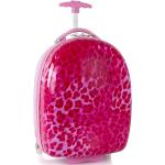 Detské Malé cestovné kufre heys ružovej farby s leopardím vzorom z hliníka na zips teleskopická rukoväť 