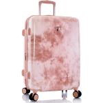 Dámske Stredné cestovné kufre heys ružovej farby s batikovaným vzorom z plastu rotačné kolesá 