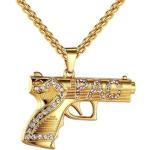 Hip Hop Iced Out 2PAC kulometná pistole s přívěskem pokovené náhrdelníky pro pánské šperky
