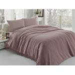 Prehozy na posteľ hnedej farby s jednofarebným vzorom z bavlny 240x220 v zľave 