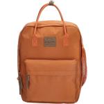 Pánske Školské batohy hnedej farby z nylonu na zips v zľave 