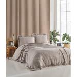 Prehozy na posteľ hnedej farby s jednofarebným vzorom z bavlny 240x220 