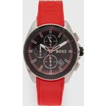 Pánske Náramkové hodinky HUGO BOSS BOSS červenej farby s silikón remienkom  materiál púzdra Oceľ s minerálnym sklíčkom 