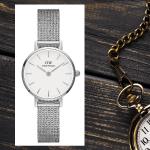 Dámske Náramkové hodinky DANIEL WELLINGTON zlatej farby okrúhle s pozlátený remienkom  materiál púzdra Pozlatené 