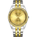 Pánske Náramkové hodinky zlatej farby v elegantnom štýle s oceľ remienkom  materiál púzdra Oceľ 