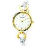Dámske Náramkové hodinky Pierre Lannier bielej farby v elegantnom štýle v zľave s koža remienkom s vodeodolnosťou 3 Bar 