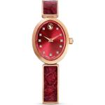 Dámske Náramkové hodinky Swarovski červenej farby oválne s minerálnym sklíčkom 