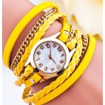 Dámske Náramkové hodinky oem žltej farby v modernom štýle  materiál púzdra Kov 