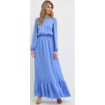 Dámske Dlhé šaty modrej farby v elegantnom štýle s dĺžkou: Maxi 