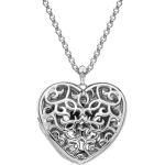 Hot Diamonds Nežný náhrdelník pre ženy Large Heart Filigree Locket DP669 (retiazka, prívesok)