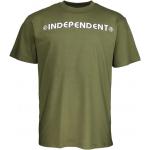 Pánske Tričká s krátkym rukávom Independent vojensko zelenej farby vo vojenskom štýle z bavlny s krátkymi rukávmi 