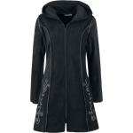 Innocent - Flisový kabát s kapucňou a výšivkou - Mikina s kapucňou na zips - čierna