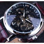 Pánske Náramkové hodinky winner čiernej farby z polyuretánu automaticky naťahovateľné 