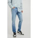 Pánske Slim Fit jeans JACK JONES modrej farby z bavlny v zľave 