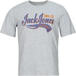 Nová kolekcia: Pánske Tričká s krátkym rukávom JACK JONES sivej farby s krátkymi rukávmi 