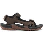 Pánske Športové sandále Jack Wolfskin Lakewood hnedej farby z koženky vo veľkosti 42 na leto 