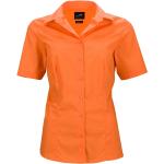 Dámske Košele s krátkym rukávom James & Nicholson oranžovej farby z bavlny vo veľkosti XXXL s dlhými rukávmi vhodné do práčky 