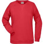 Dámske Mikiny bez kapucne James & Nicholson BIO červenej farby z polyesteru vo veľkosti XXL na zimu udržateľná móda 