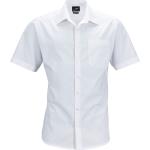 Pánske Košele s krátkym rukávom James & Nicholson bielej farby z bavlny vo veľkosti 6 XL s dlhými rukávmi vhodné do práčky 
