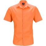 Pánske Košele s krátkym rukávom James & Nicholson oranžovej farby z bavlny vo veľkosti 6 XL s dlhými rukávmi vhodné do práčky 