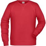 Pánske Mikiny bez kapucne James & Nicholson BIO červenej farby z polyesteru vo veľkosti 4 XL na zimu udržateľná móda 