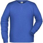 Pánske Mikiny bez kapucne James & Nicholson BIO modrej farby z polyesteru na zimu udržateľná móda 