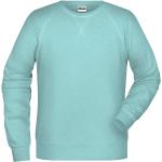 Pánske Mikiny bez kapucne James & Nicholson BIO modrej farby z polyesteru vo veľkosti 5 XL na zimu udržateľná móda 