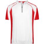 Pánske Cyklistické dresy James & Nicholson červenej farby v športovom štýle z polyesteru 