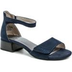 Dámske Kožené sandále Jana modrej farby v elegantnom štýle z koženky vo veľkosti 37 na veľmi-široké nohy na suchý zips na leto 