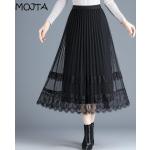 Dámske Midi sukne béžovej farby z bavlny vo veľkosti XXL s dĺžkou: Pod kolená 