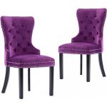 Jedálenské stoličky fialovej farby zo zamatu 2 ks balenie 