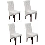Jedálenské stoličky bielej farby v rustikálnom štýle z koženky 4 ks balenie 