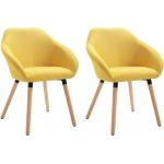 Jedálenské stoličky žltej farby z dreva s opierkou na ruky 2 ks balenie 
