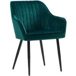 Jedálenské stoličky zelenej farby zo zamatu 