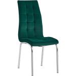 Jedálenské stoličky Kondela smaragdovej farby zo zamatu v zľave 