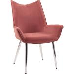 Jedálenské stoličky Kondela ružovej farby s prešívaným vzorom zo zamatu v zľave 
