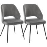 Jedálenské stoličky sivej farby v retro štýle z kovu 2 ks balenie 