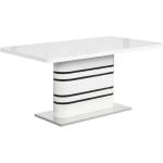 Jedálenské stoly Kondela bielej farby z kovu rozkladacie vysoko lesklý povrch v zľave 