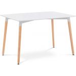 Jedálenské stoly autronic bielej farby v modernom štýle z bukového dreva 