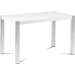 Jedálenské stoly autronic bielej farby v modernom štýle z kovu štvorcové vysoko lesklý povrch 