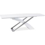Jedálenské stoly Kondela bielej farby z kovu vysoko lesklý povrch 