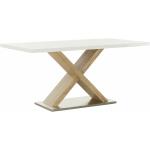 Jedálenské stoly Kondela bielej farby z dubového dreva vysoko lesklý povrch 