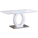 Jedálenské stoly Kondela bielej farby z nehrdzavejúcej ocele vysoko lesklý povrch v zľave 