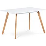 Jedálenské stoly autronic bielej farby v modernom štýle z masívu obdĺžnikové 