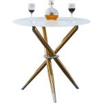 Jedálenské stoly Kondela bielej farby v elegantnom štýle z kovu okrúhle v zľave 