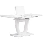 Jedálenské stoly autronic bielej farby v modernom štýle z kovu rozkladacie 