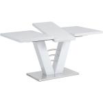Jedálenské stoly autronic bielej farby v modernom štýle z kovu rozkladacie vysoko lesklý povrch 