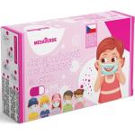 Dievčenské Detské rúška na tvár ružovej farby z mikrovlákna jednorazové 10 ks balenie 