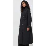 Dámske Designer Jarné kabáty HUGO BOSS BOSS čiernej farby z polyesteru vo veľkosti M v zľave 