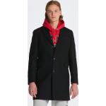 Pánske Kabáty Gant čiernej farby v elegantnom štýle na gombíky na zimu 